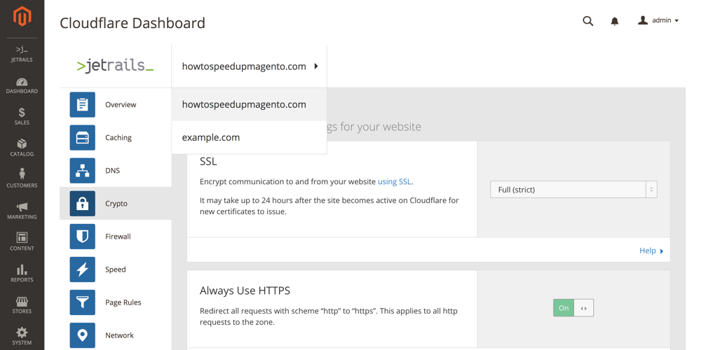 cloudflare dashboard